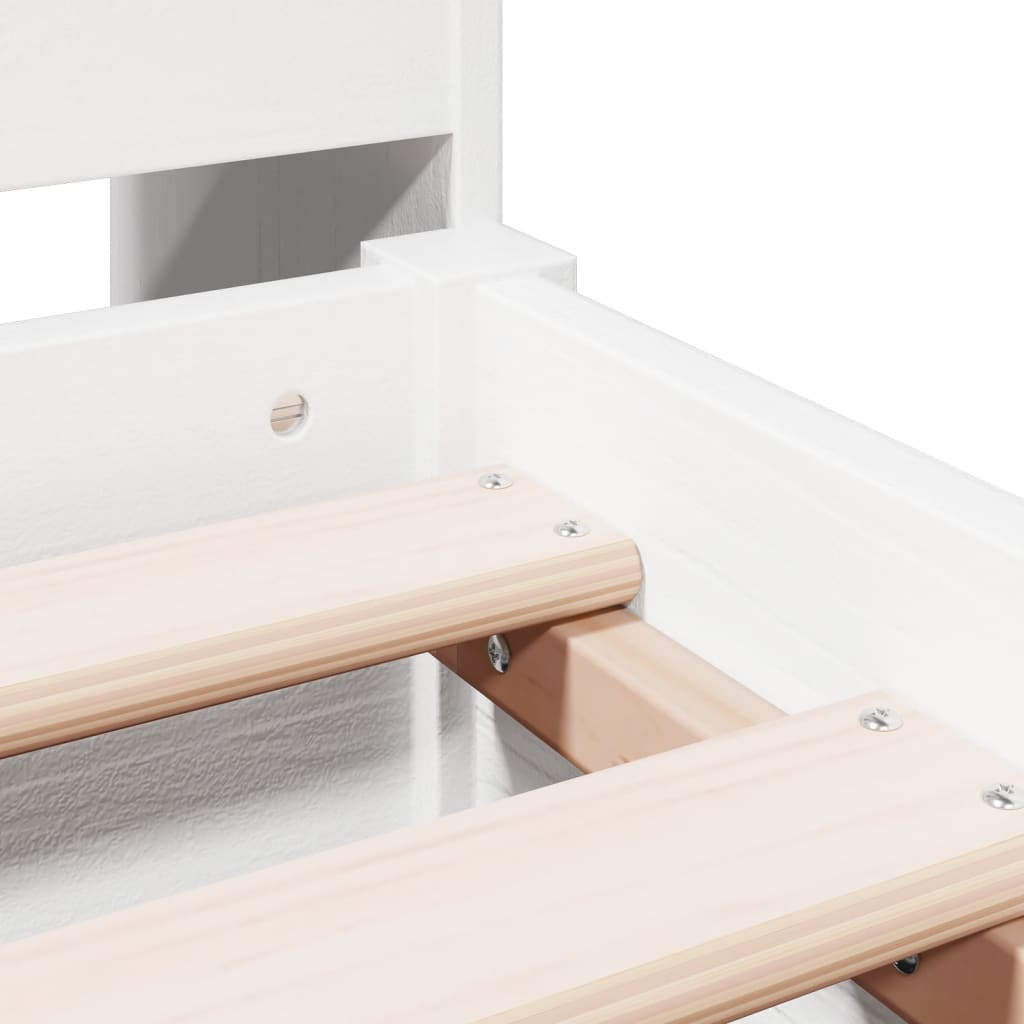 vidaXL Bookcase Bed without Mattress White 135x190cm Double Solid Wood Pine