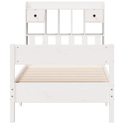 vidaXL Bookcase Bed without Mattress White 90x190 cm Single Solid Wood Pine