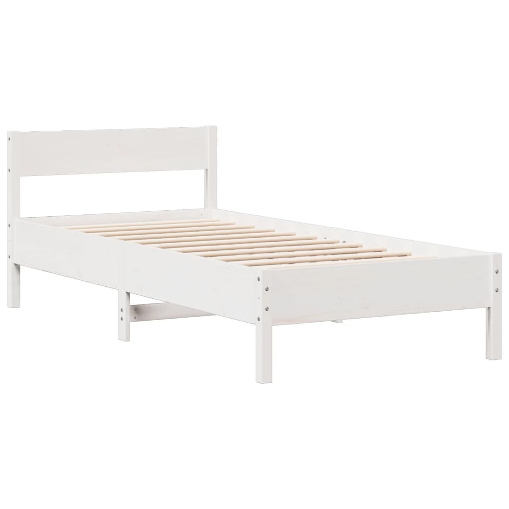 vidaXL Bookcase Bed without Mattress White 90x190 cm Single Solid Wood Pine