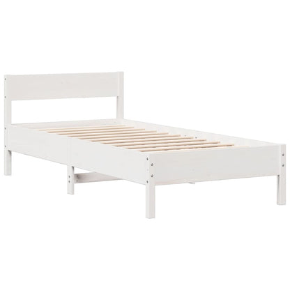vidaXL Bookcase Bed without Mattress White 90x190 cm Single Solid Wood Pine