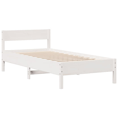 vidaXL Bookcase Bed without Mattress White 75x190 cm Small Single Solid Wood Pine