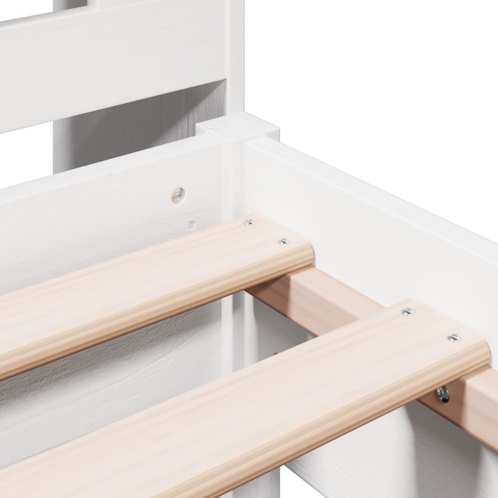 vidaXL Bookcase Bed without Mattress White 75x190 cm Small Single Solid Wood Pine
