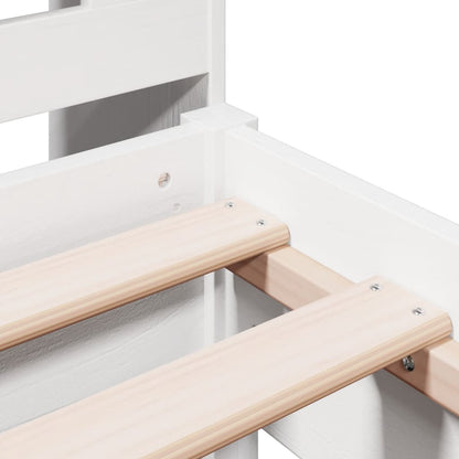 vidaXL Bookcase Bed without Mattress White 75x190 cm Small Single Solid Wood Pine