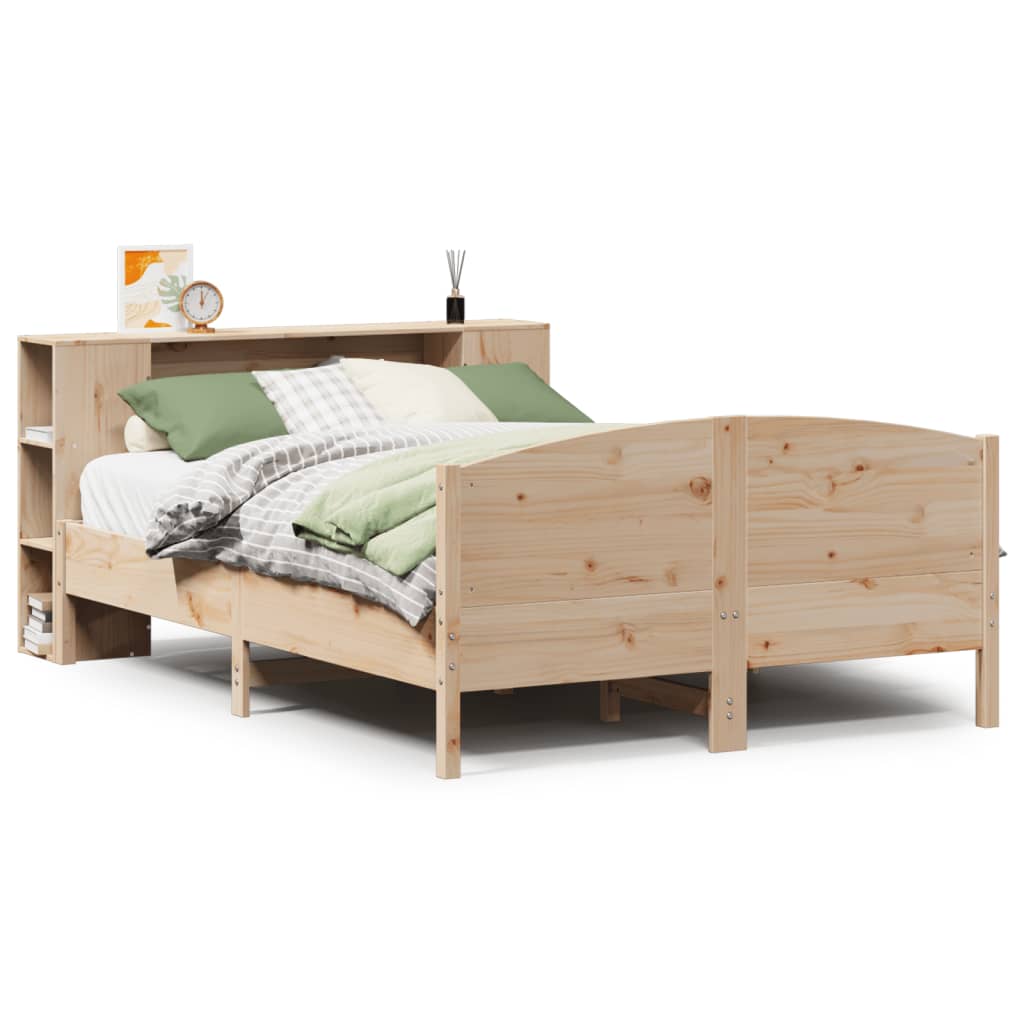 vidaXL Bookcase Bed without Mattress 160x200cm Solid Wood Pine