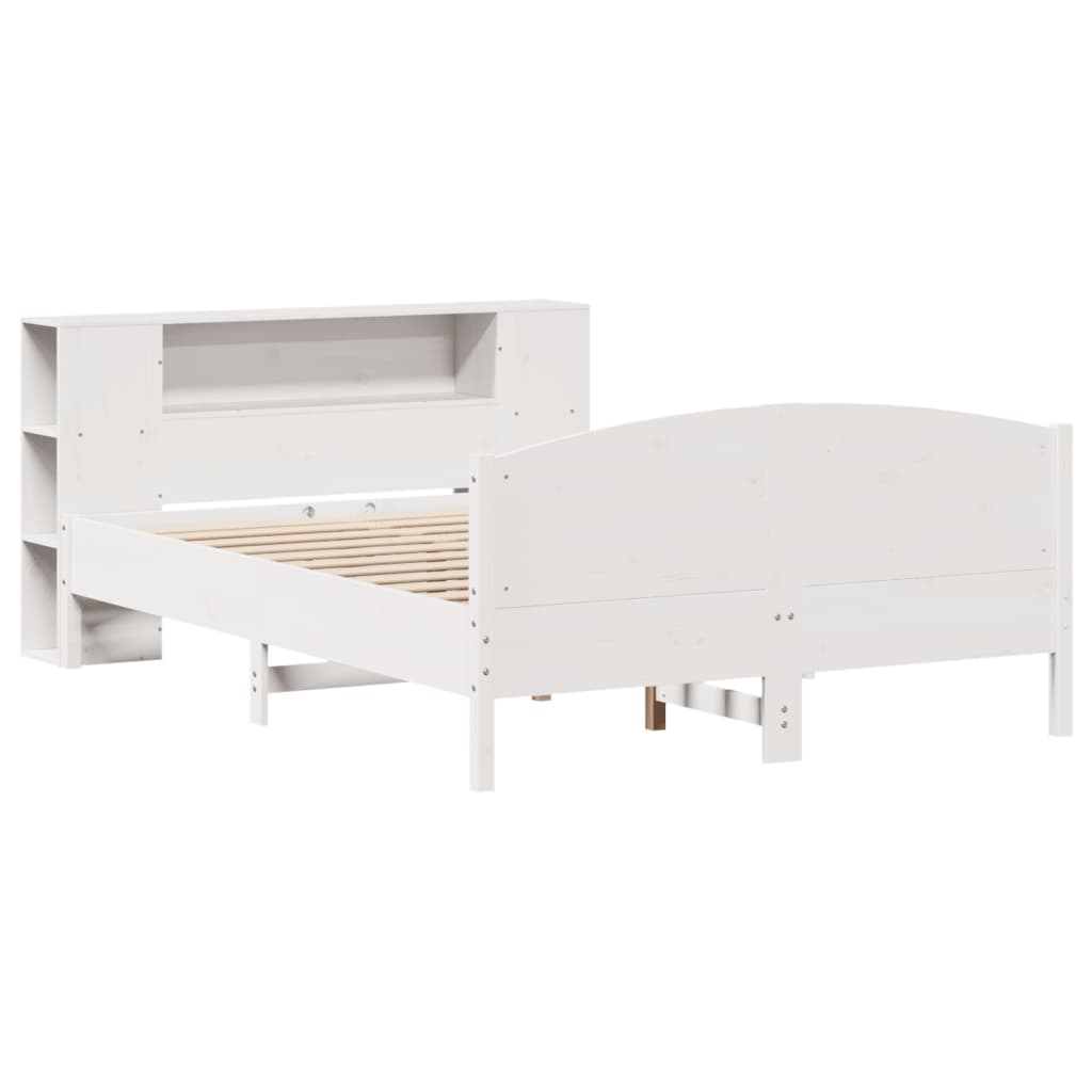 vidaXL Bookcase Bed without Mattress White 160x200cm Solid Wood Pine