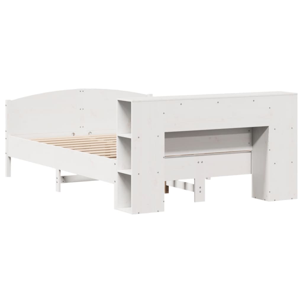 vidaXL Bookcase Bed without Mattress White 150x200cm Solid Wood Pine