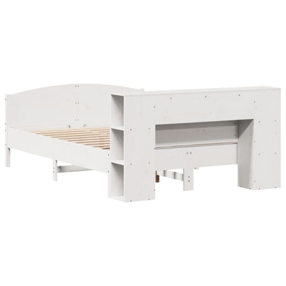 vidaXL Bookcase Bed without Mattress White 150x200cm Solid Wood Pine