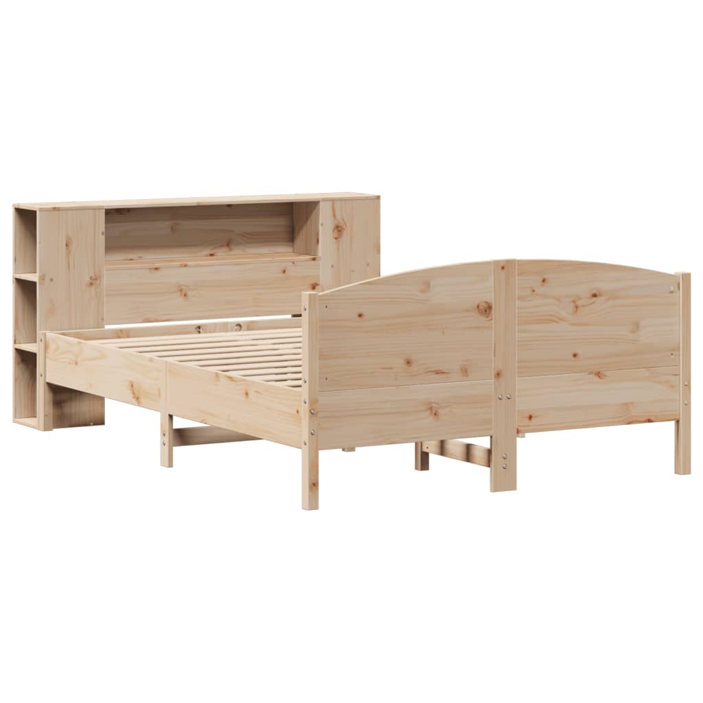 vidaXL Bookcase Bed without Mattress 135x190cm Solid Wood Pine