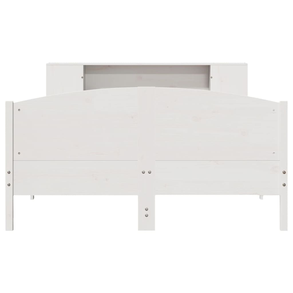 vidaXL Bookcase Bed without Mattress White 135x190cm Solid Wood Pine