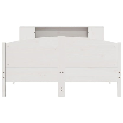 vidaXL Bookcase Bed without Mattress White 135x190cm Solid Wood Pine