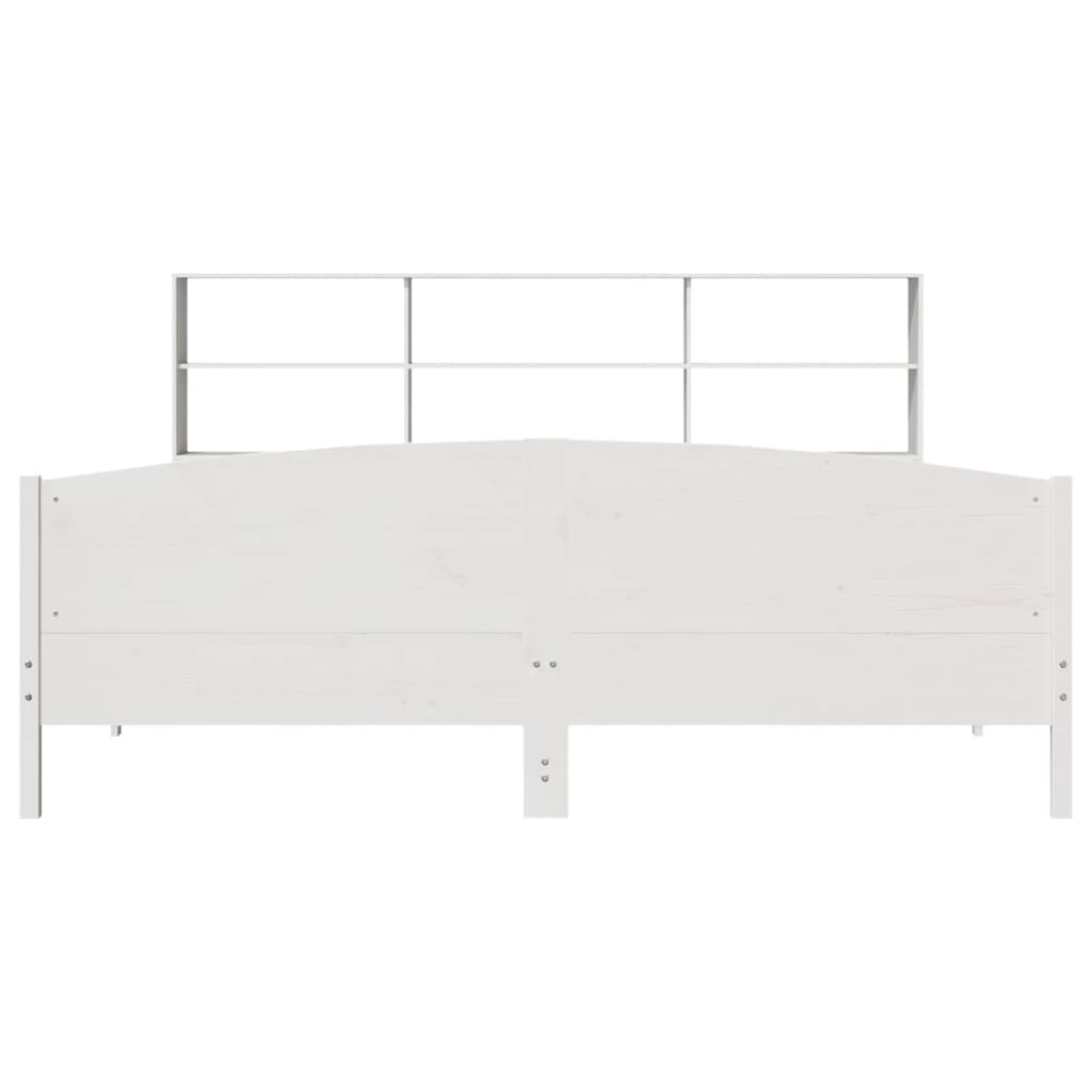 vidaXL Bookcase Bed without Mattress White 180x200 cm Super King Solid Wood Pine