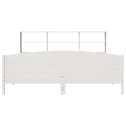 vidaXL Bookcase Bed without Mattress White 180x200 cm Super King Solid Wood Pine