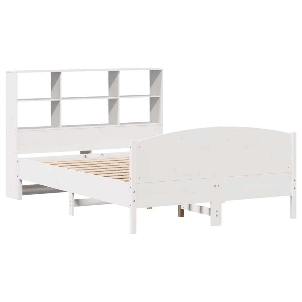 vidaXL Bookcase Bed without Mattress White 160x200cm Solid Wood Pine