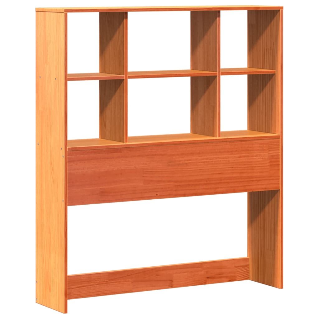 vidaXL Bookcase Bed without Mattress Wax Brown 75x190 cm Small Single Solid Wood Pine