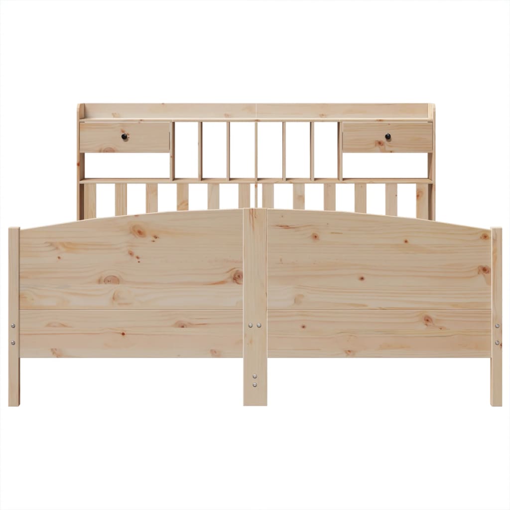 vidaXL Bookcase Bed without Mattress 180x200 cm Super King Solid Wood Pine