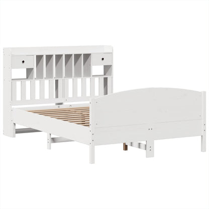 vidaXL Bookcase Bed without Mattress White 160x200cm Solid Wood Pine