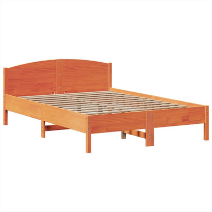vidaXL Bookcase Bed without Mattress Wax Brown 160x200cm Solid Wood Pine