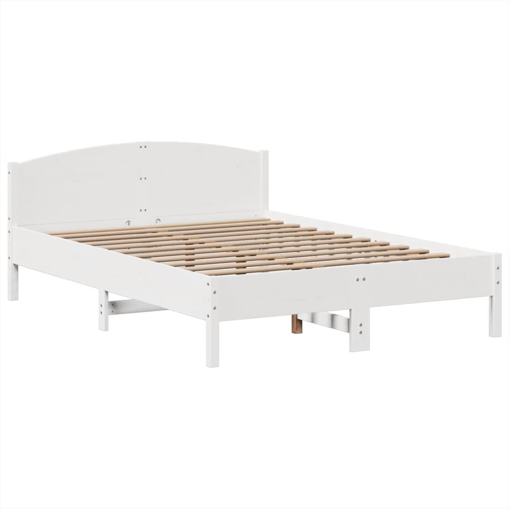 vidaXL Bookcase Bed without Mattress White 150x200 cm King Size Solid Wood Pine