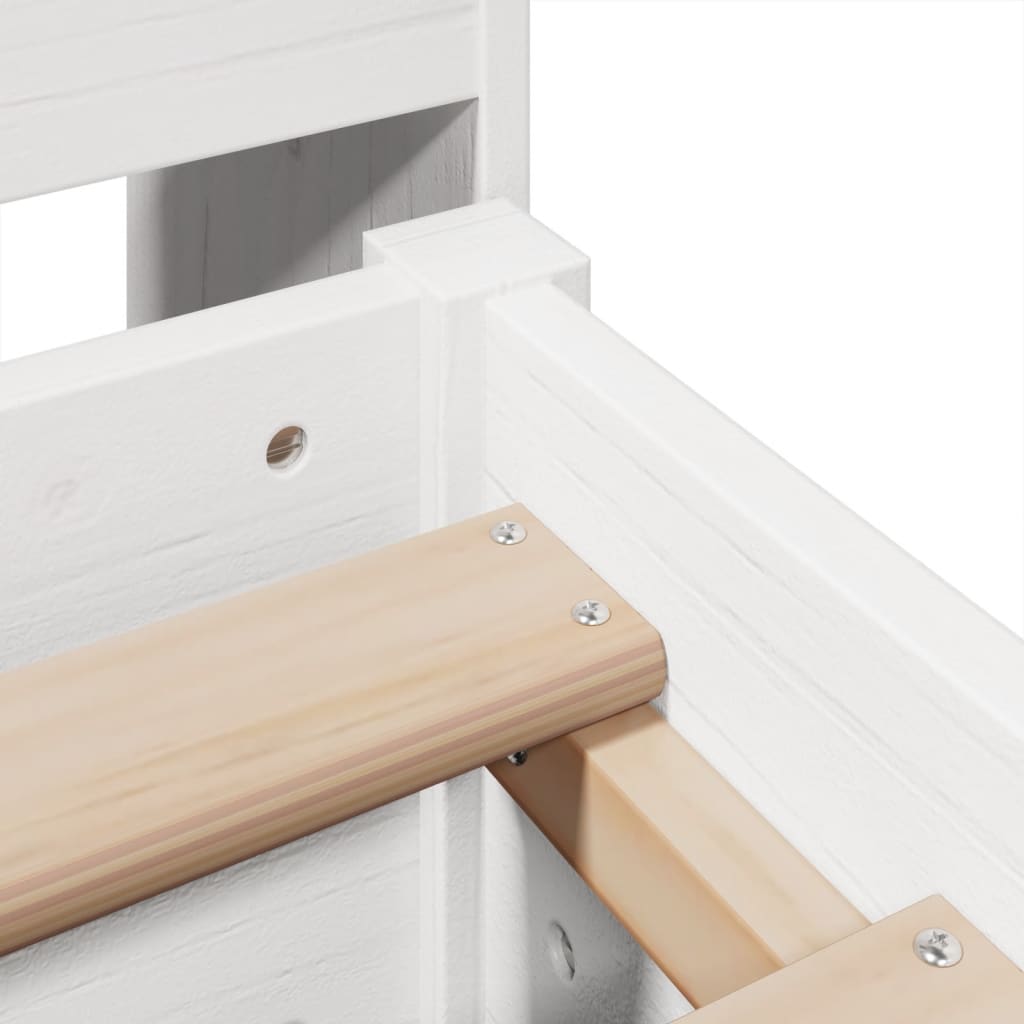vidaXL Bookcase Bed without Mattress White 150x200 cm King Size Solid Wood Pine