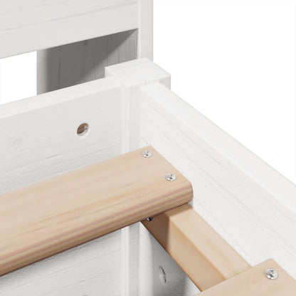 vidaXL Bookcase Bed without Mattress White 150x200 cm King Size Solid Wood Pine