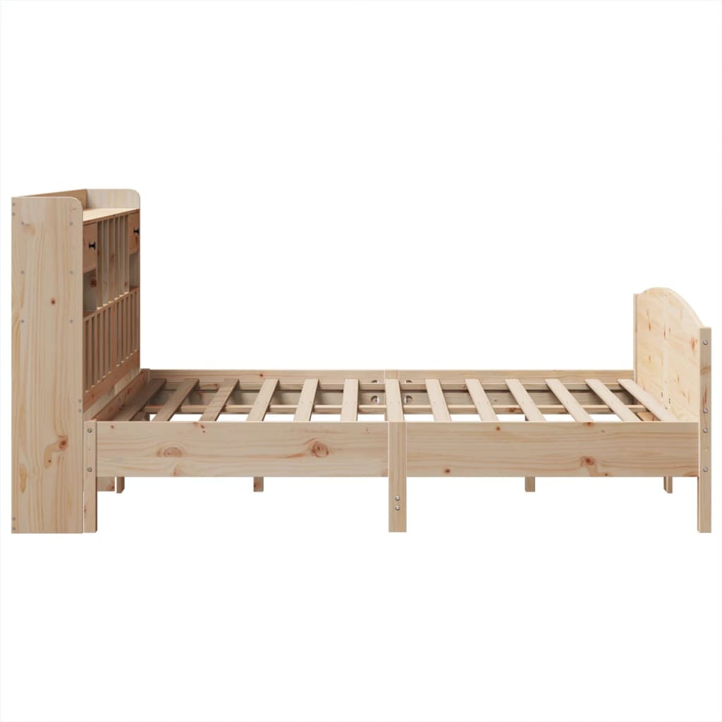 vidaXL Bookcase Bed without Mattress 140x200cm Solid Wood Pine