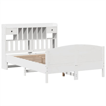 vidaXL Bookcase Bed without Mattress White 140x200cm Solid Wood Pine