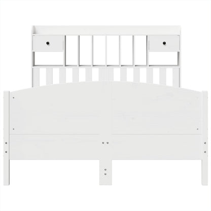 vidaXL Bookcase Bed without Mattress White 140x200cm Solid Wood Pine