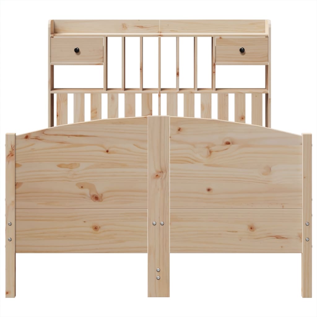 vidaXL Bookcase Bed without Mattress 135x190 cm Double Solid Wood Pine