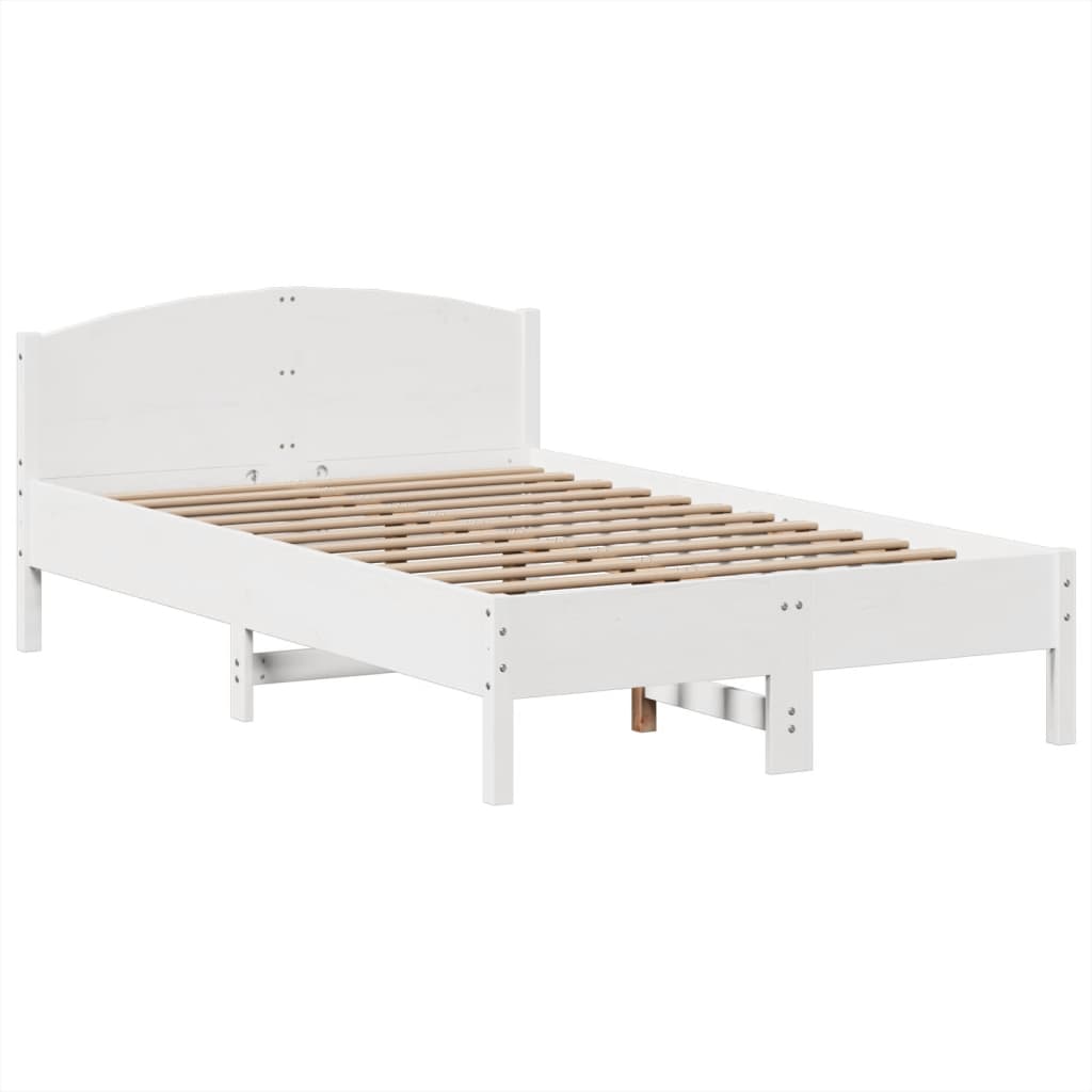 vidaXL Bookcase Bed without Mattress White 135x190 cm Double Solid Wood Pine