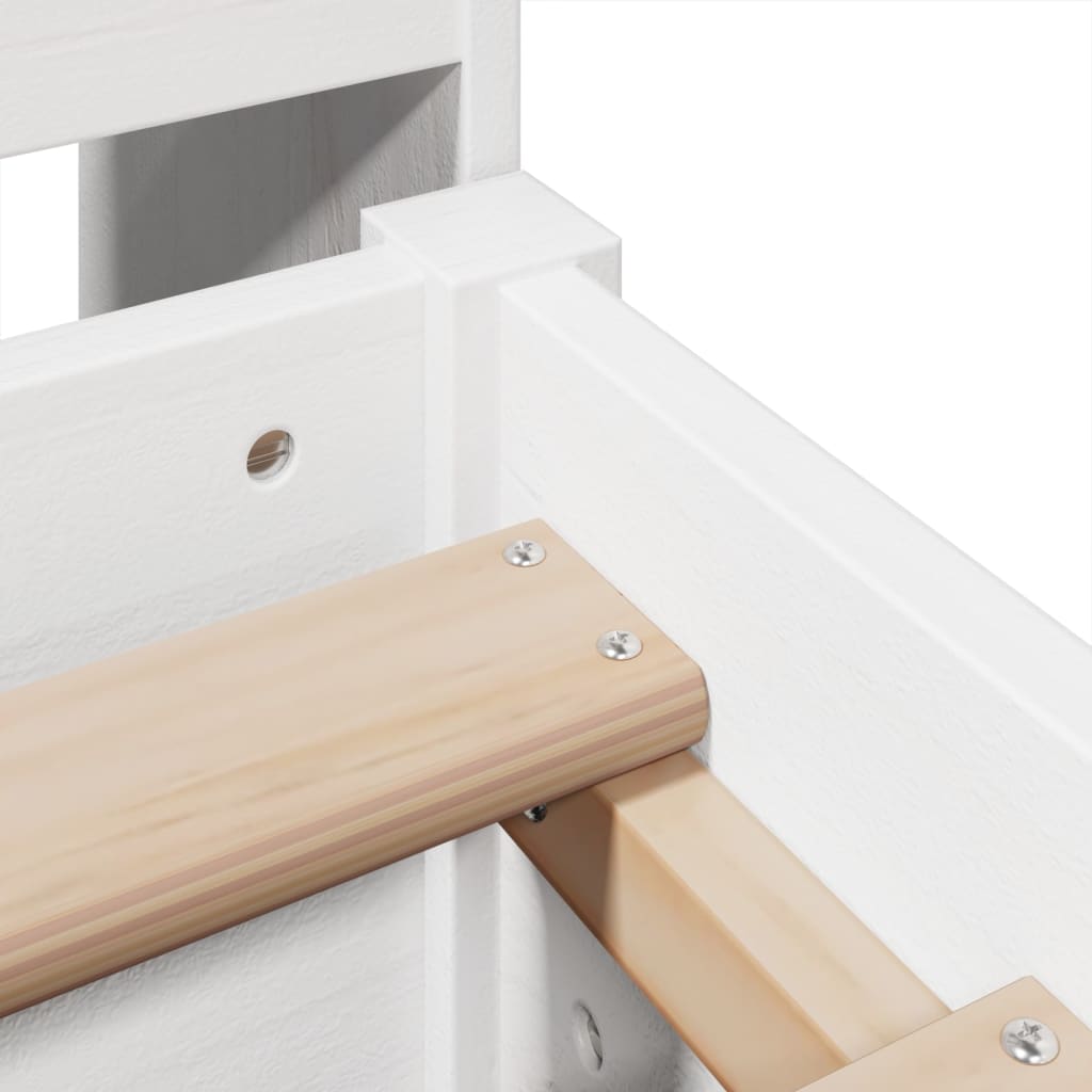 vidaXL Bookcase Bed without Mattress White 135x190 cm Double Solid Wood Pine