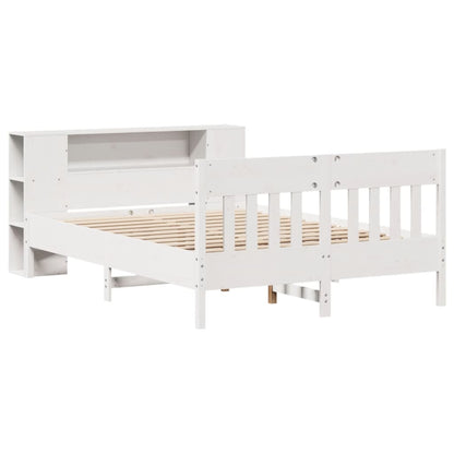 vidaXL Bookcase Bed without Mattress White 160x200cm Solid Wood Pine