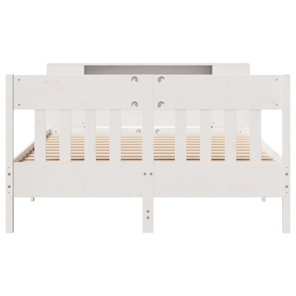 vidaXL Bookcase Bed without Mattress White 140x200cm Solid Wood Pine