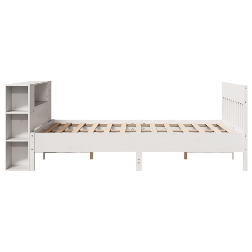 vidaXL Bookcase Bed without Mattress White 140x200cm Solid Wood Pine