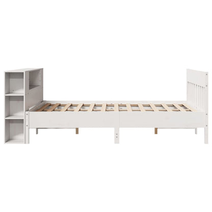 vidaXL Bookcase Bed without Mattress White 140x190cm Solid Wood Pine