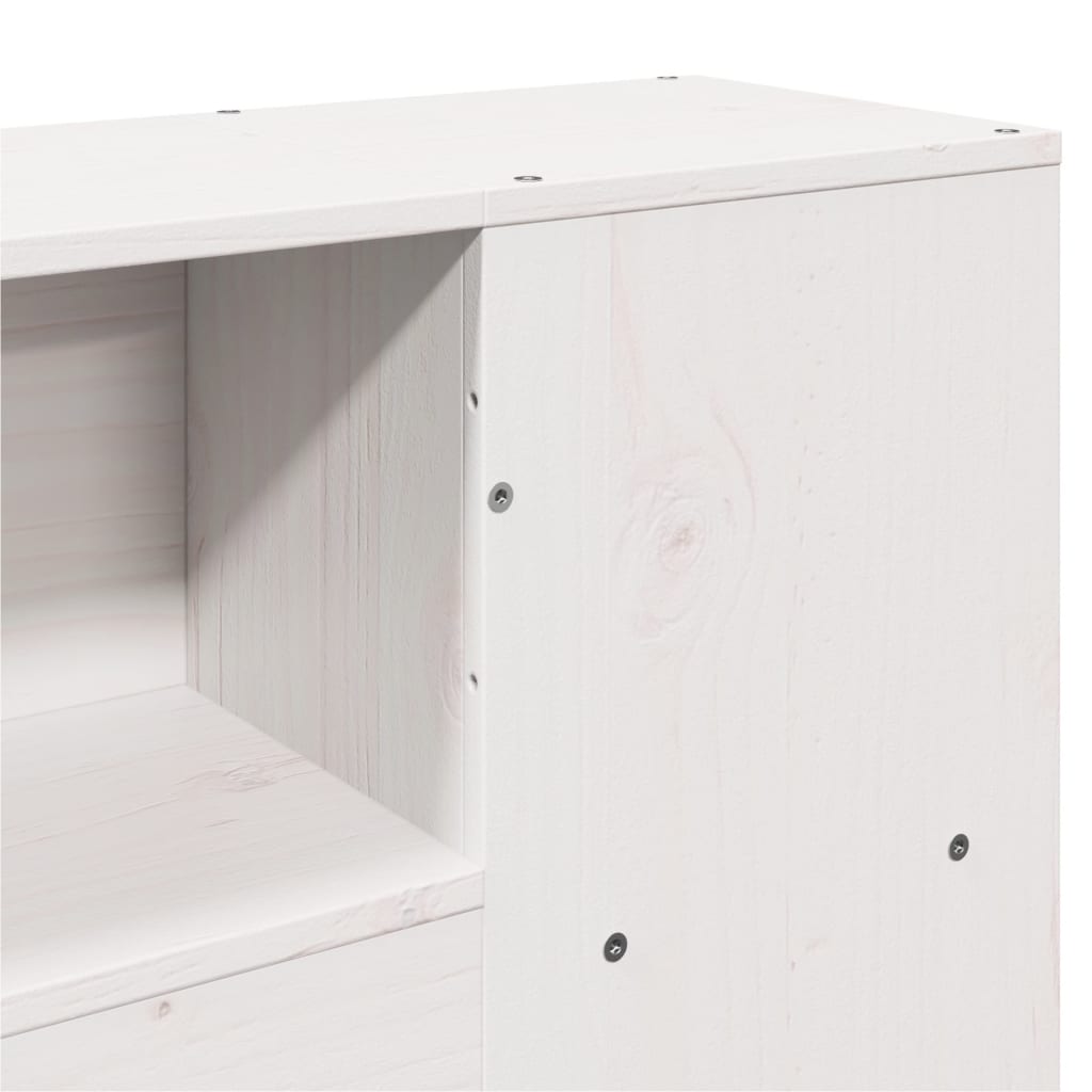 vidaXL Bookcase Bed without Mattress White 135x190 cm Double Solid Wood Pine