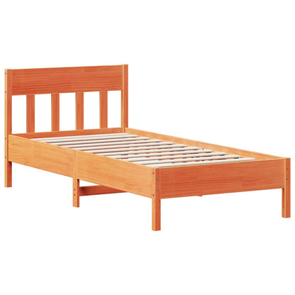 vidaXL Bookcase Bed without Mattress Wax Brown 100x200cm Solid Wood Pine