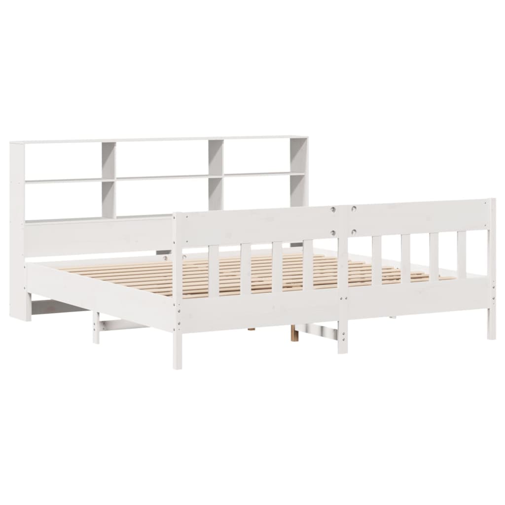 vidaXL Bed Frame without Mattress White 180x200 cm Super King Solid Wood Pine