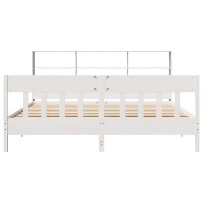 vidaXL Bed Frame without Mattress White 180x200 cm Super King Solid Wood Pine