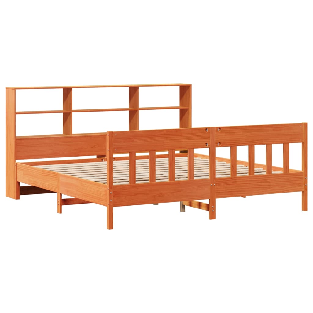 vidaXL Bed Frame without Mattress Wax Brown 180x200 cm Super King Solid Wood Pine