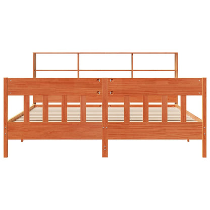 vidaXL Bed Frame without Mattress Wax Brown 180x200 cm Super King Solid Wood Pine