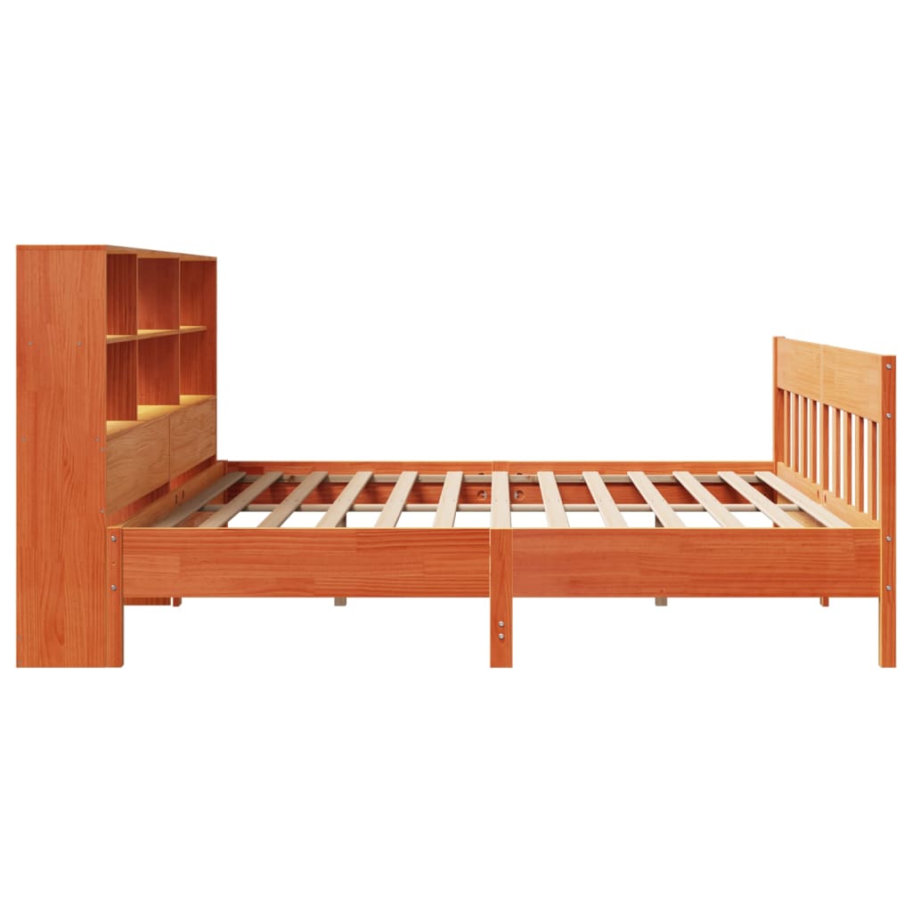 vidaXL Bed Frame without Mattress Wax Brown 180x200 cm Super King Solid Wood Pine