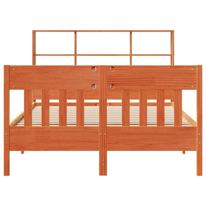 vidaXL Bed Frame without Mattress Wax Brown 160x200 cm Solid Wood Pine
