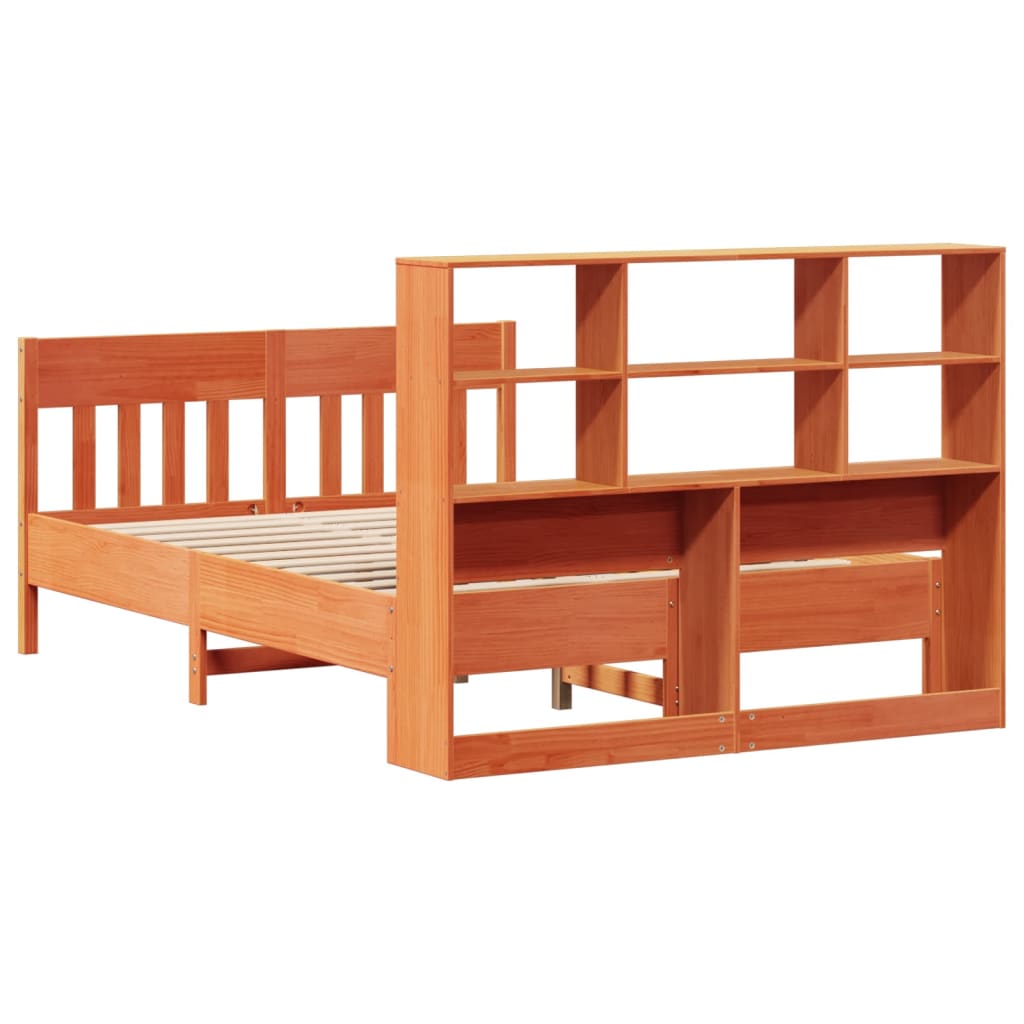 vidaXL Bed Frame without Mattress Wax Brown 160x200 cm Solid Wood Pine