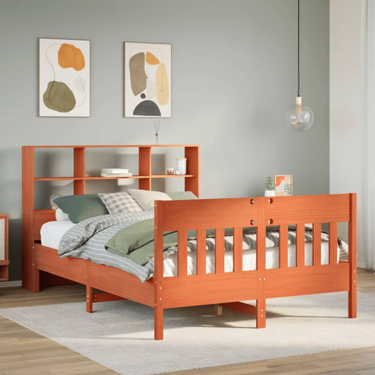 vidaXL Bed Frame without Mattress Wax Brown 160x200 cm Solid Wood Pine