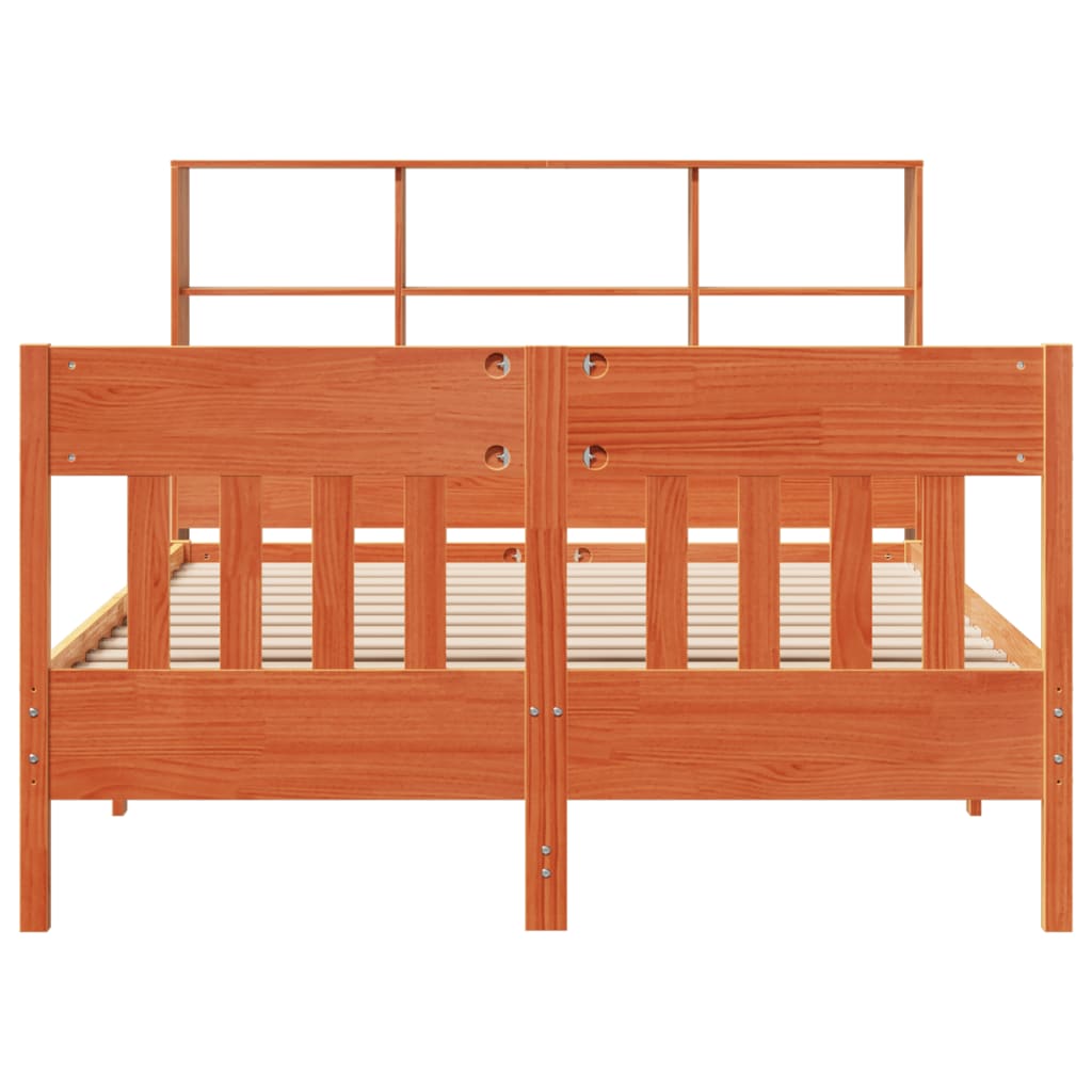 vidaXL Bed Frame without Mattress Wax Brown 120x200 cm Solid Wood Pine