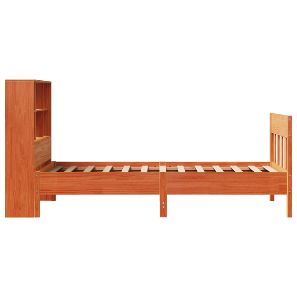 vidaXL Bed Frame without Mattress Wax Brown 100x200 cm Solid Wood Pine