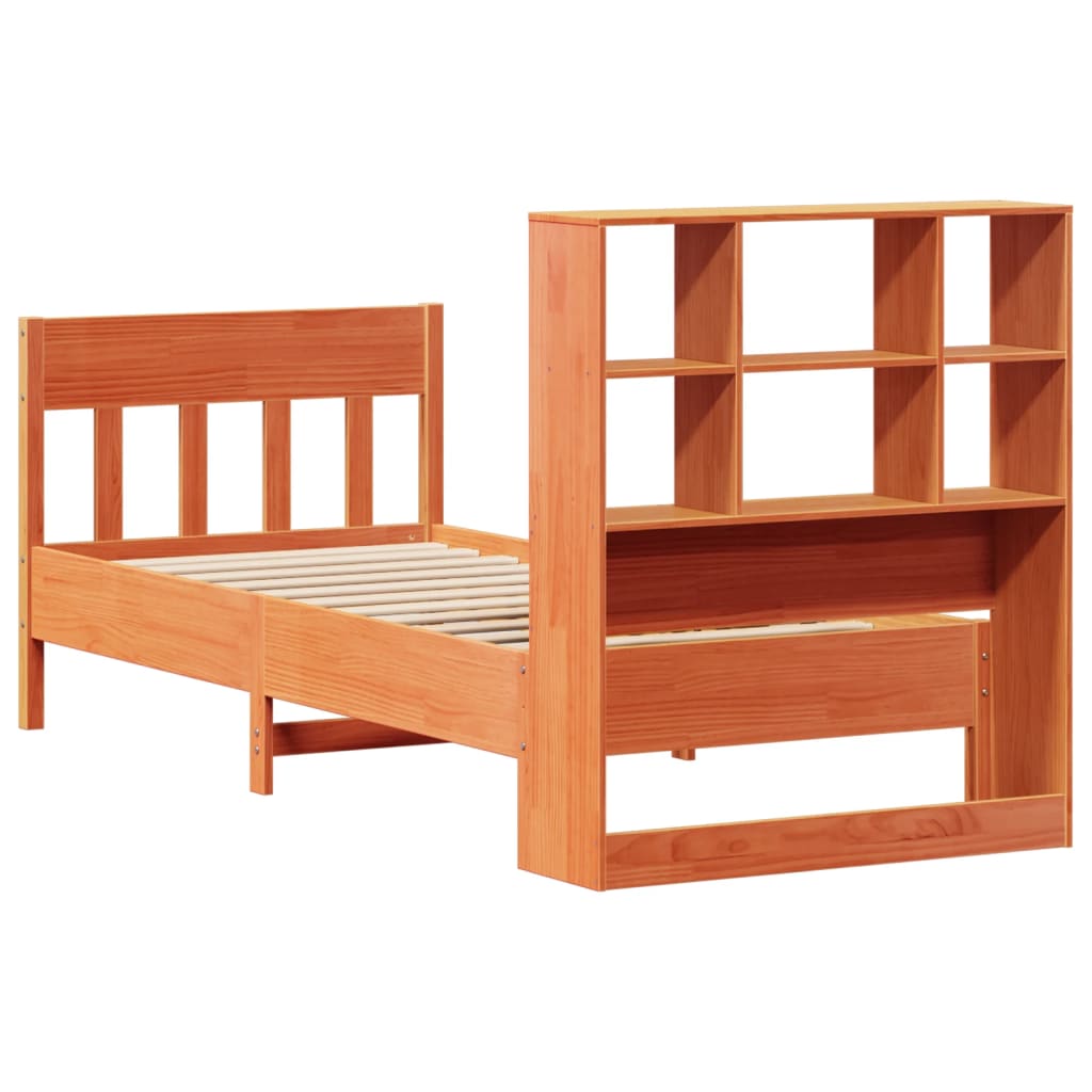 vidaXL Bed Frame without Mattress Wax Brown 100x200 cm Solid Wood Pine