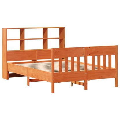 vidaXL Bed Frame without Mattress Wax Brown 140x190 cm Solid Wood Pine
