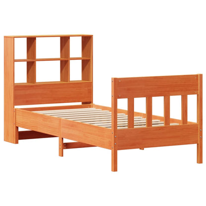 vidaXL Bed Frame without Mattress Wax Brown 75x190 cm Small Single Solid Wood Pine