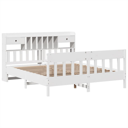 vidaXL Bed Frame without Mattress White 180x200 cm Super King Solid Wood Pine